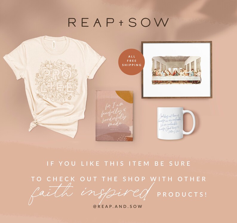 Reap and Sow Catholic Christian Online Boutique for women with t-shirts, sweatshirts, home decor and gifts
