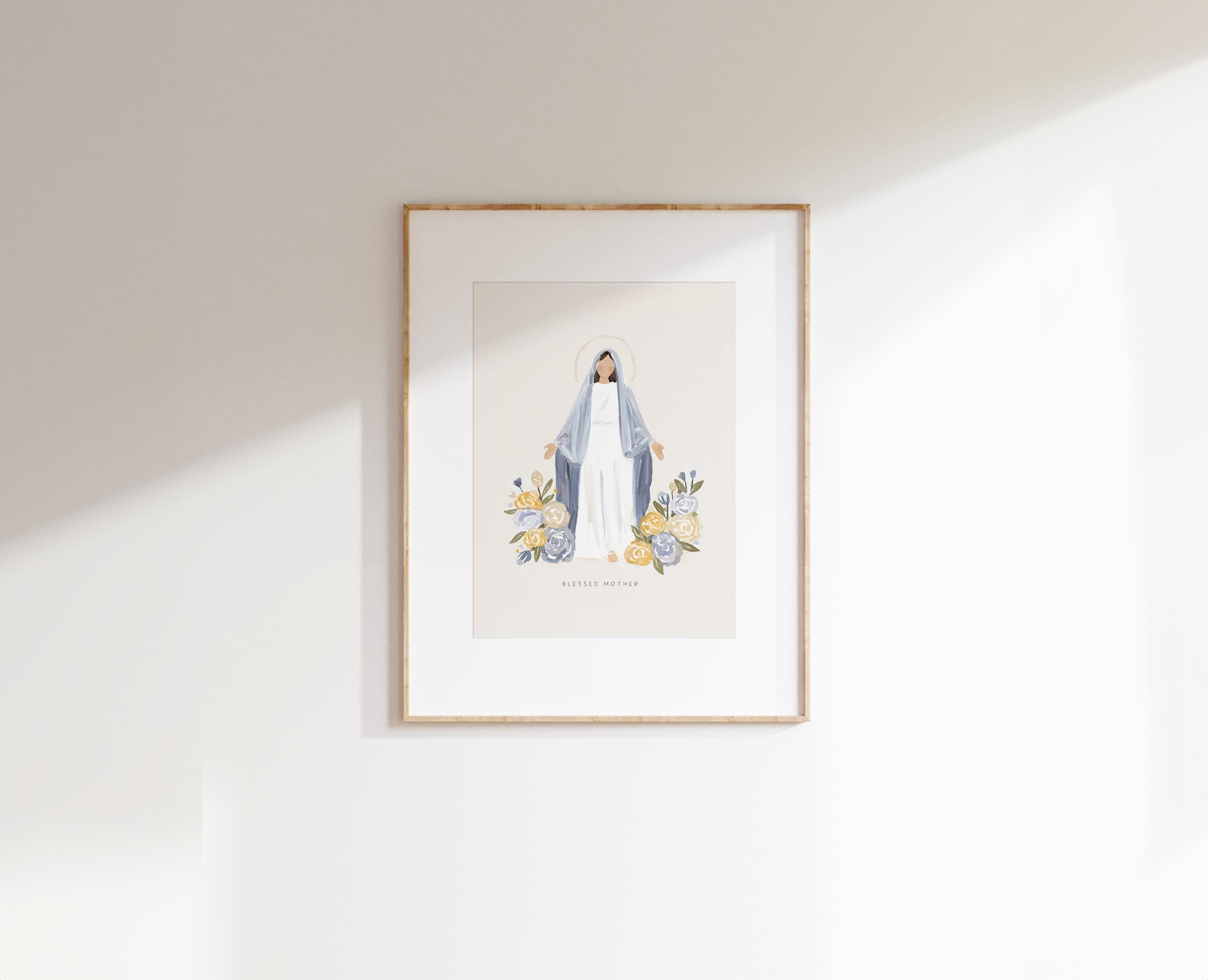 Simple Virgin Mary Drawing - Etsy, image size:3000x2436