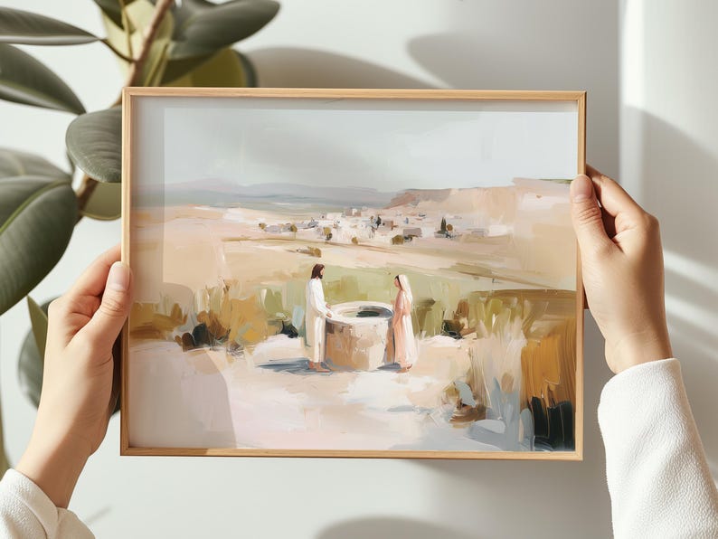 Artful Jesus Samaritan Woman at the Well Oil Painting Catholic Gift for ...