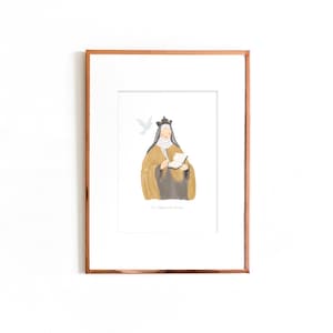 Saint Teresa of Avila Illustration Art Print, Catholic art, Catholic print, Catholic wall art, religious art