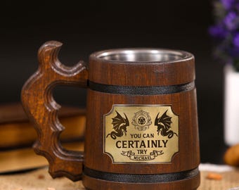 Personalized Dungeon Master Mug, Dungeons and Dragons gifts, DND gifts, Dungeon Master gifts, D&D Beer Tankard, Gift for dm, gifts for him