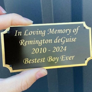 4x2 Personalized Brass Name plate, Pet Memorial Plate, Brass Name Plaque, Brushed Brass Sign Trophy Award