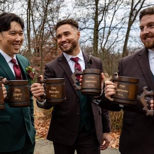 Regalos para padrinos de boda, regalos para padrinos de boda, taza de boda para él, jarra de madera, jarra de cerveza vikinga, regalos para despedidas de soltero, propuesta de padrino.