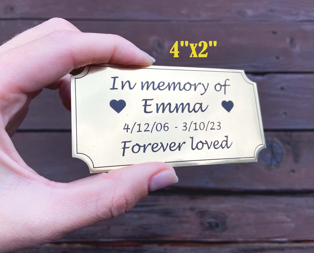Engraved Solid Brass Plate, Brass Name Plate, Pet Memorial Plaque