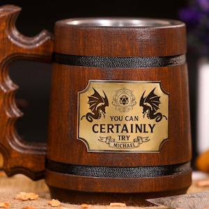 Personalized Dungeon Master mug You can certainly try dnd tankard for dm, d and d wooden beer stein, Custom beer tankard, Gifts for Dm Dnd
