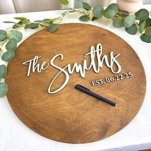 Unique Wedding Guest Book Alternative Wedding Signs Last Name Wood Sign Family Name Wooden Sign Wedding Date Wood Sign Gifts For The Couple