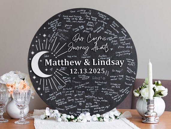 Celestial Wedding Sign - Alternative Guest Book ideas, Fantasy wedding guestbook, Wedding welcome sign, Wedding signage, Wedding reception