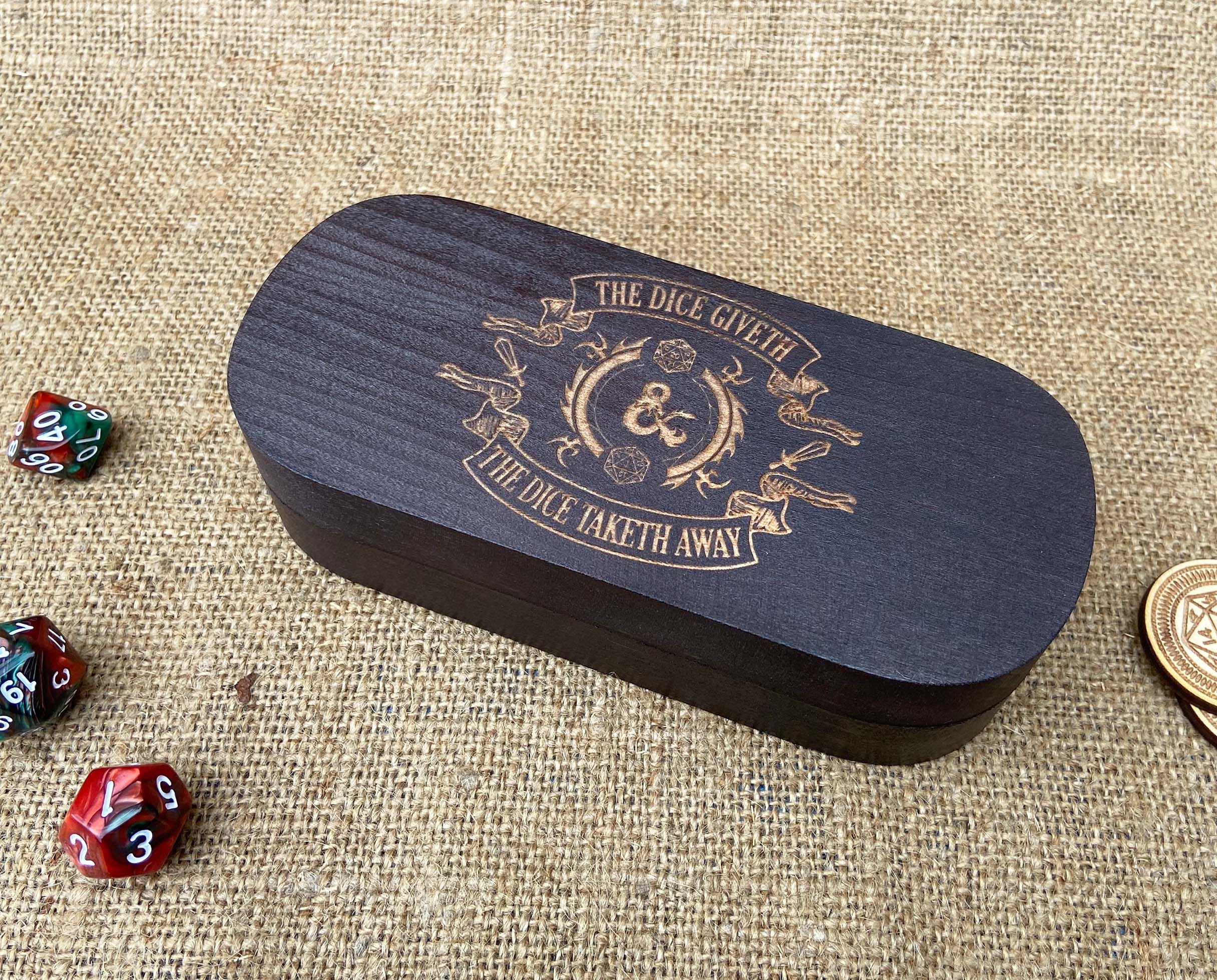 Dnd Dice Box and Tray Wood Dice Vault Dice Storage Game Etsy
