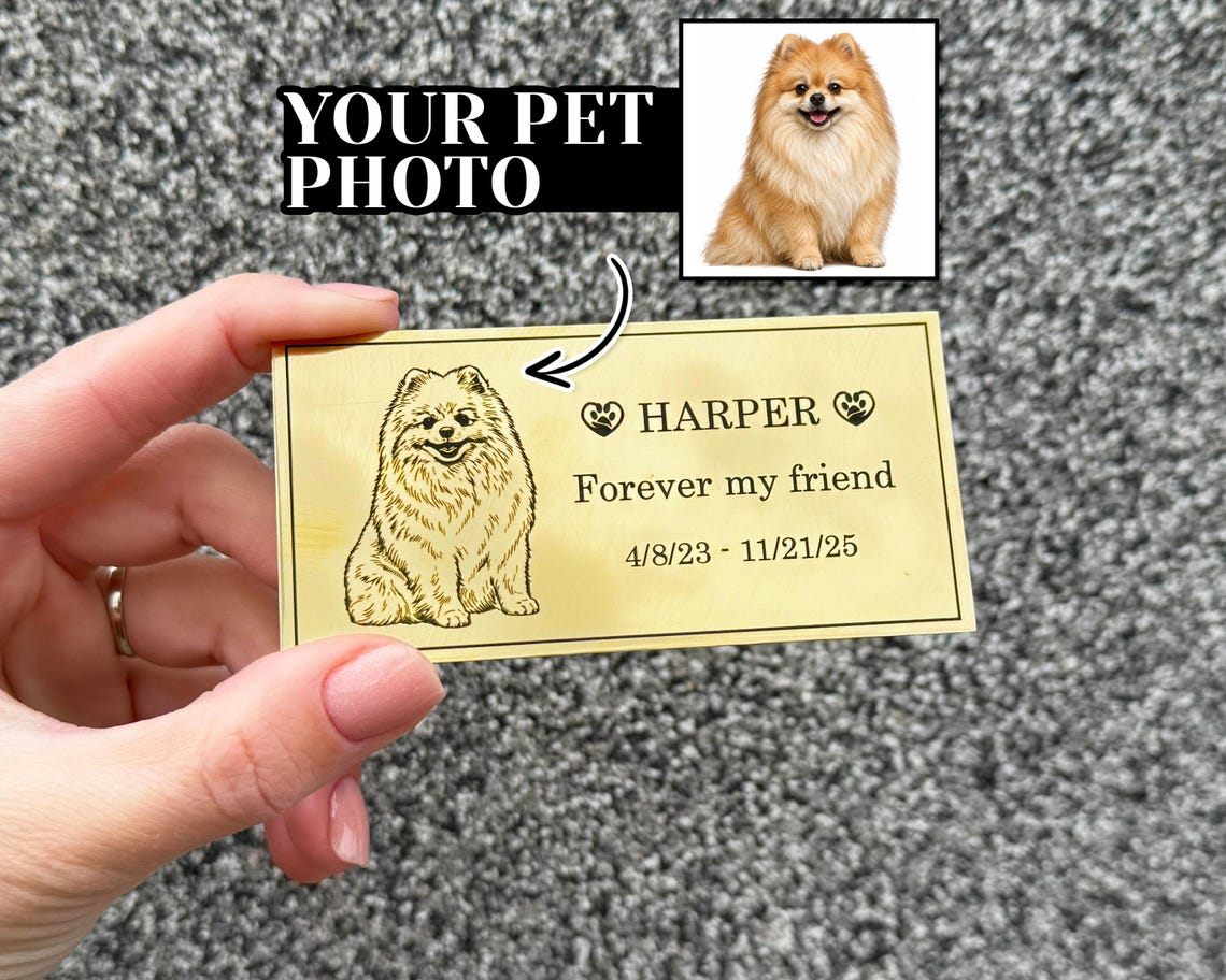 Urn Sticker Urn Tag With Engraved Photo, Custom Pet Memorial Urn Nameplate, Urn ...