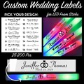 Customized Wedding Sticker Labels for LED Foam Sticks 25/30/50/75/100/150/200 for Weddings Parties Bridal Showers Baby Shower Events