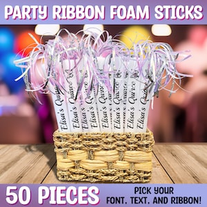 LED Foam Glow Sticks 50 Pack Multi-Color 16 Inch Birthday Ribbon Light Batons with 3 Flash Modes for Birthdays Sweet 16 Quinceanera Parties
