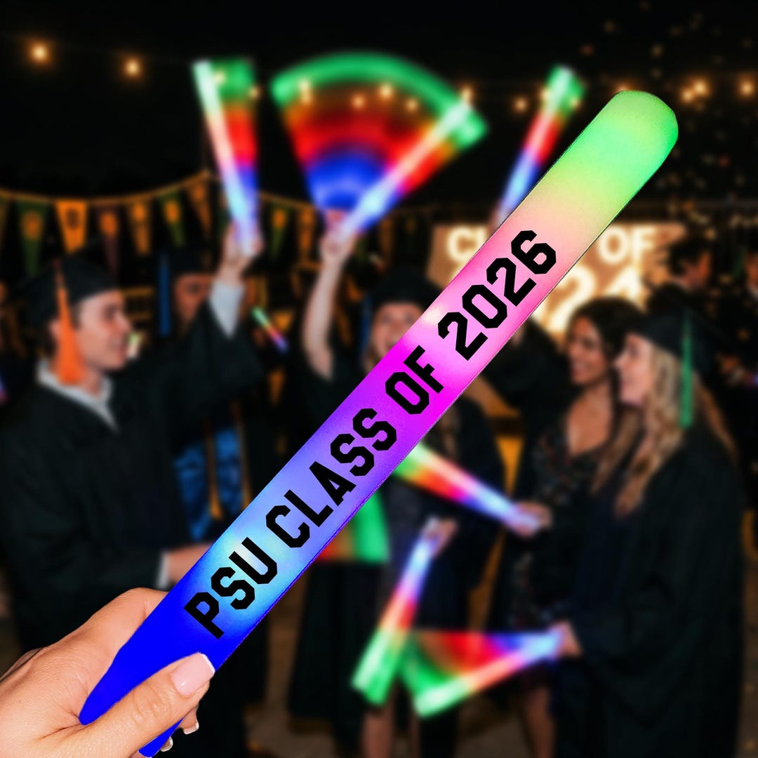 Graduation Procession Stick 30 Custom Graduation Multicolor LED Foam Sticks, Personalized Light up ...