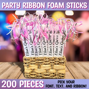 LED Foam Glow Sticks 200 Pack Multi-Color 16 Inch Birthday Ribbon Light Batons with 3 Flash Modes for Birthdays Sweet 16 Quinceanera Parties