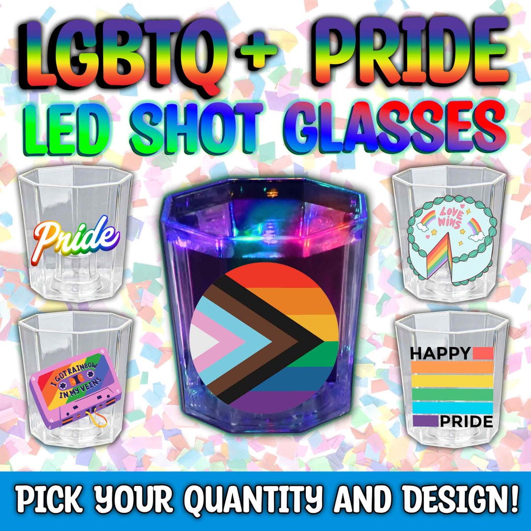 Pride Party Light up Shot Glasses, Custom Cups for Pride Month ...