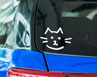 Cat Drawing Vinyl Sticker, Car Decal, Cat Lover Gift