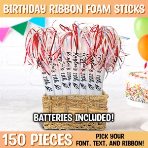LED Foam Glow Sticks 150 Pack Multi-Color 16 Inch Birthday Ribbon Light Batons with 3 Flash Modes for Birthdays Sweet 16 Quinceanera Parties