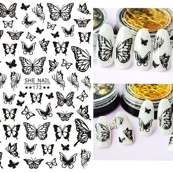 Butterfly Nail Decal - Etsy