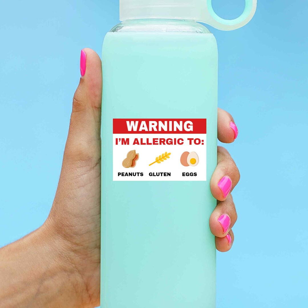 Food Allergy Labels, Pack of 15 Stickers for Allergies, Allergen ...