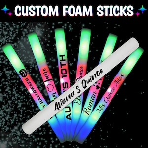 LED Party Foam Glow Sticks 16 Inch Light Batons Pick Your Color with 3 Flash Modes for Wedding Birthday Rave Festival Club