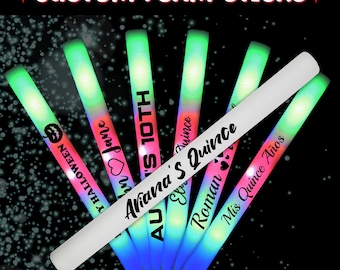 LED Party Foam Glow Sticks 16 Inch Light Batons Pick Your Color with 3 Flash Modes for Wedding Birthday Rave Festival Club