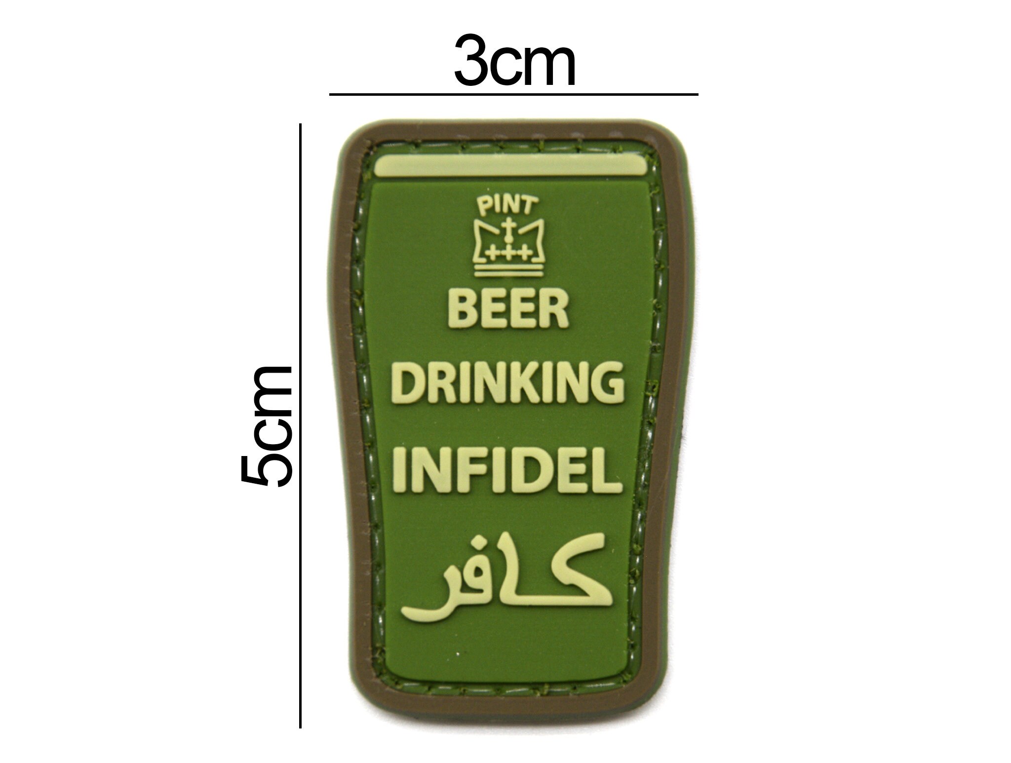 TACTICAL MORALE PVC PATCH PINT SHAPED BEER DRINKING INFIDEL ID BADGE CLEARANCE 