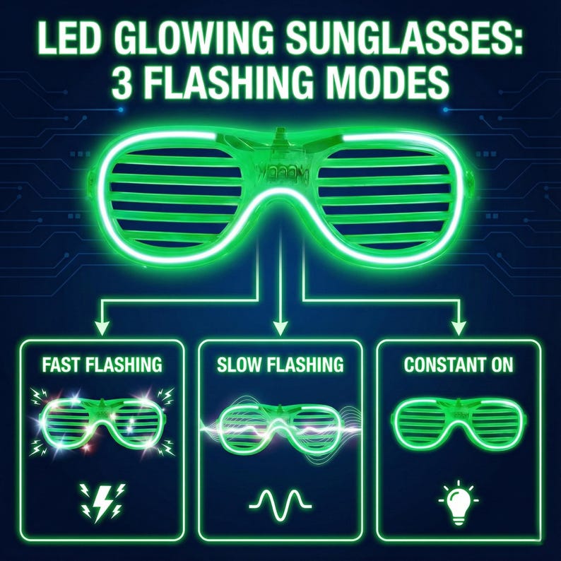 30 Custom Multicolor LED Glasses, Light-up Rave Party Favors - Etsy