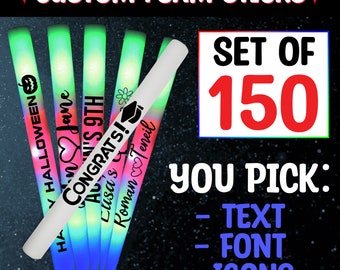 LED Party Foam Glow Sticks 150 Pack Multi-Color 16 Inch Light Batons with 3 Flash Modes for Wedding Birthday Rave Festival Club