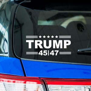 Trump 2024 45/47 US Flag Vinyl Sticker, MAGA USA Make America Great Again, Patriot Die Cut Decal for Cars, Bottles, Tumblers, Planners