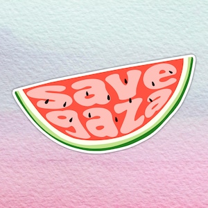Save Gaza Watermelon Palestine Support Waterproof Sticker Set Vinyl Decals for Tumblers, Bottles, Cars, Laptop, Vinyl Decals