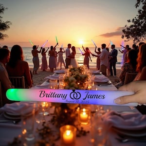 25 Custom LED Glow Sticks Foam Stick for Wedding - 16 Inch Light 3 Flash Modes Multicolor for Receptions, Anniversary, and Celebrations