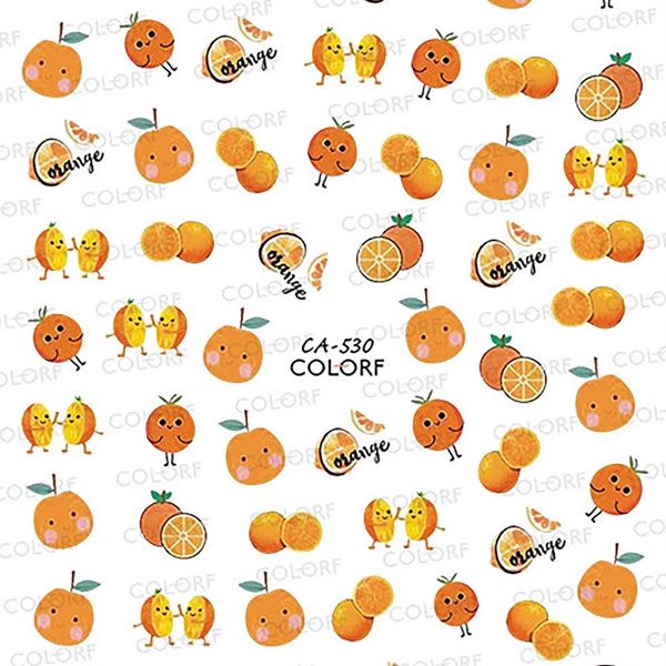 Nail Art Stickers DIY Orange Fruit Stickers Orange Slices Nail Decal Shiny Small Stickers Journal Stickers CA-530