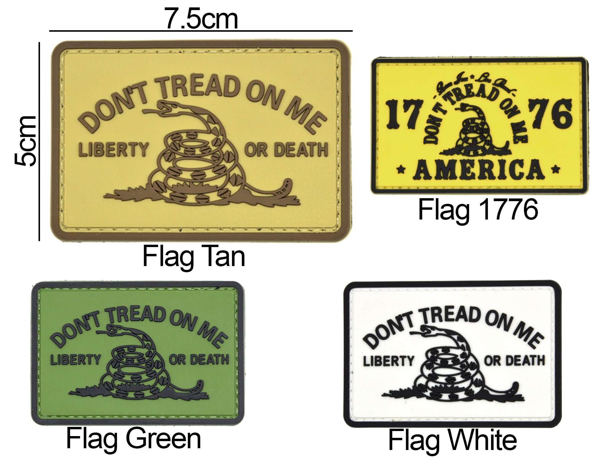 Don't Tread On Me Liberty Or Death PVC Rubber Morale Patch
