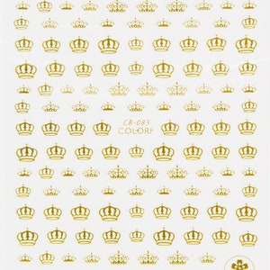 Nail Art Stickers DIY Gold Crown CB-083G