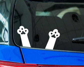 Cat Paws Vinyl Decal, Car Window Sticker, Cat Lover Gift
