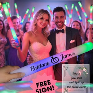 50 LED Glow Sticks Foam Stick Light Batons for Parties, Wedding, Receptions, Anniversary, and Celebrations