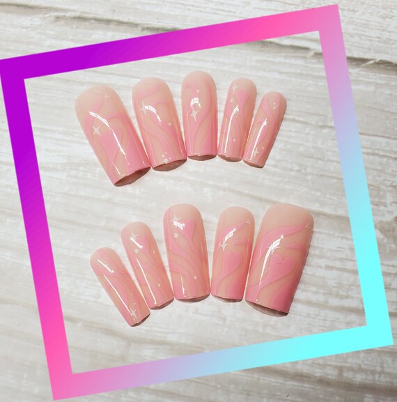 Press on Nails Medium Square Shape Nail Design 24 Pieces Press - Etsy Press on Nails Medium Square Shape Nail Design 24 Pieces Press - Etsy