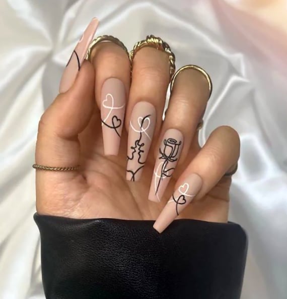 coffin shaped nail designs