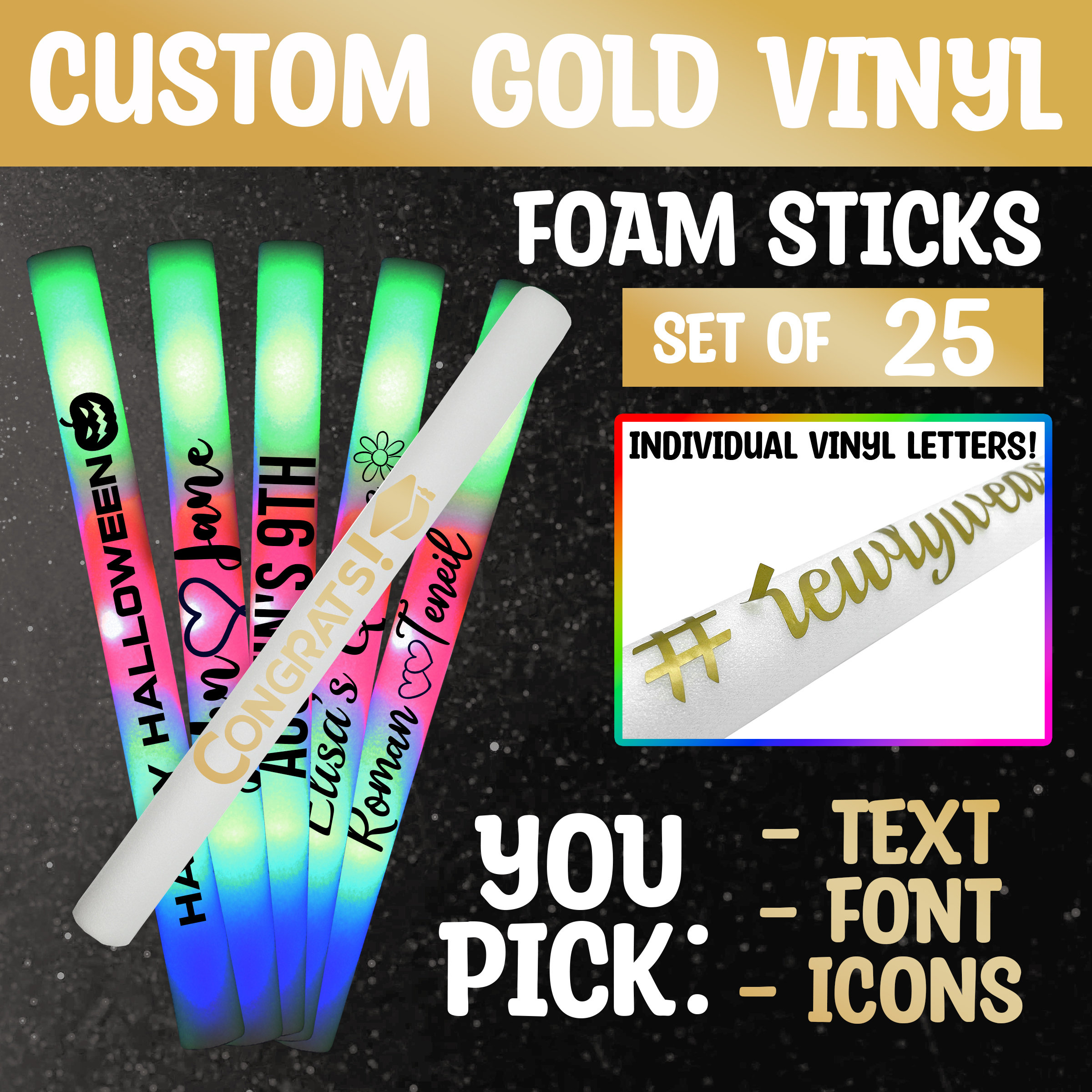 Glow Sticks Gold 