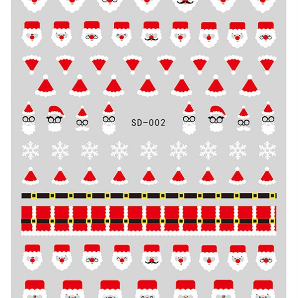 Nail Art Stickers DIY Christmas Santa Suit Small Stickers Journal Stickers SD-002