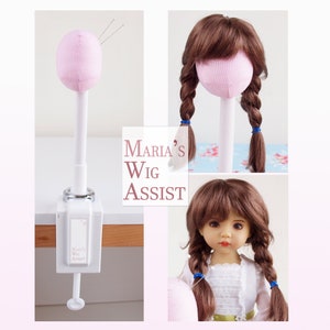 Wig Assist size 9-10 Portable Wig Stand for doll, Wig Styling Stand