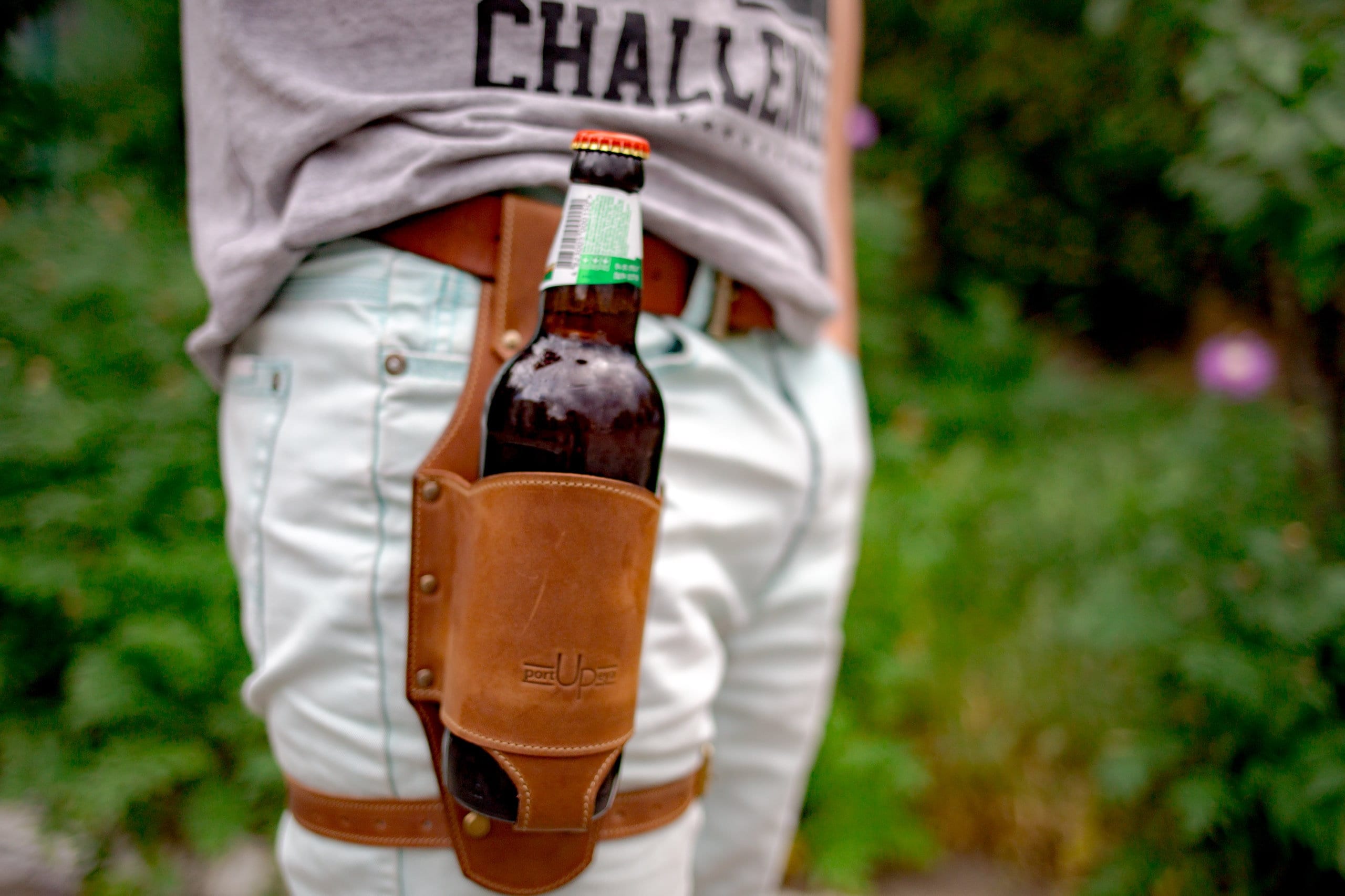 Leather beer holster Leather Beer Holder Groomsmen Gift Etsy