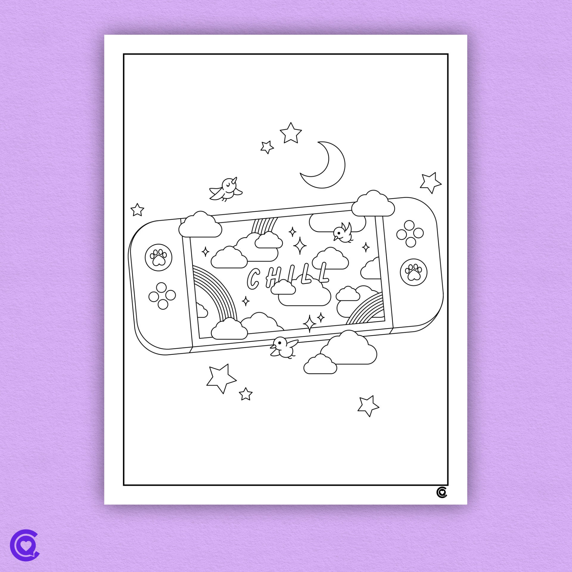 Video Game Themed Coloring Pages Printable & Digital Coloring Book, 10