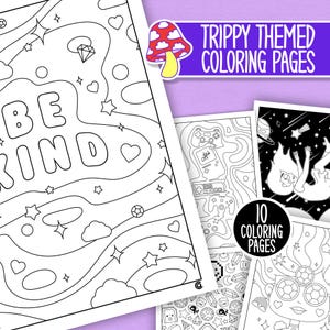 Psychedelic Paradise - Trippy Themed Coloring Pages (Digital Download)