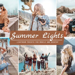 10 Mobile & Desktop Summer Lights Lightroom Presets | Instagram Presets for iPhone, Android and Computer | Bright Clean Natural Filters