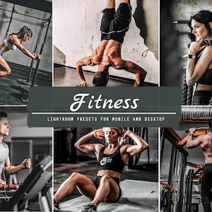 6 Mobile & Desktop Fitness Lightroom Presets | Instagram Presets for iPhone, Android and Computer | Sport Gym Active Clean Neutral Filters