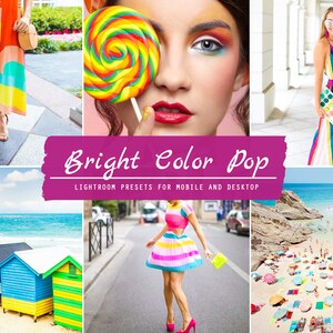 10 Mobile & Desktop Bright Color Pop Lightroom Presets | Instagram Presets for iPhone, Android and Computer | Colorful Bright Summer Filters