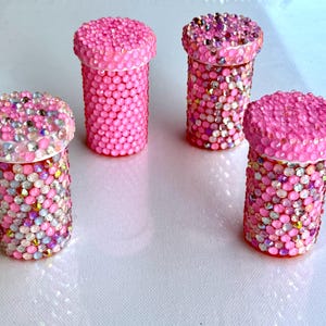 Pillenpotje met strassteentjes: sprankelende opbergdoos, reisaccessoire afbeelding 2