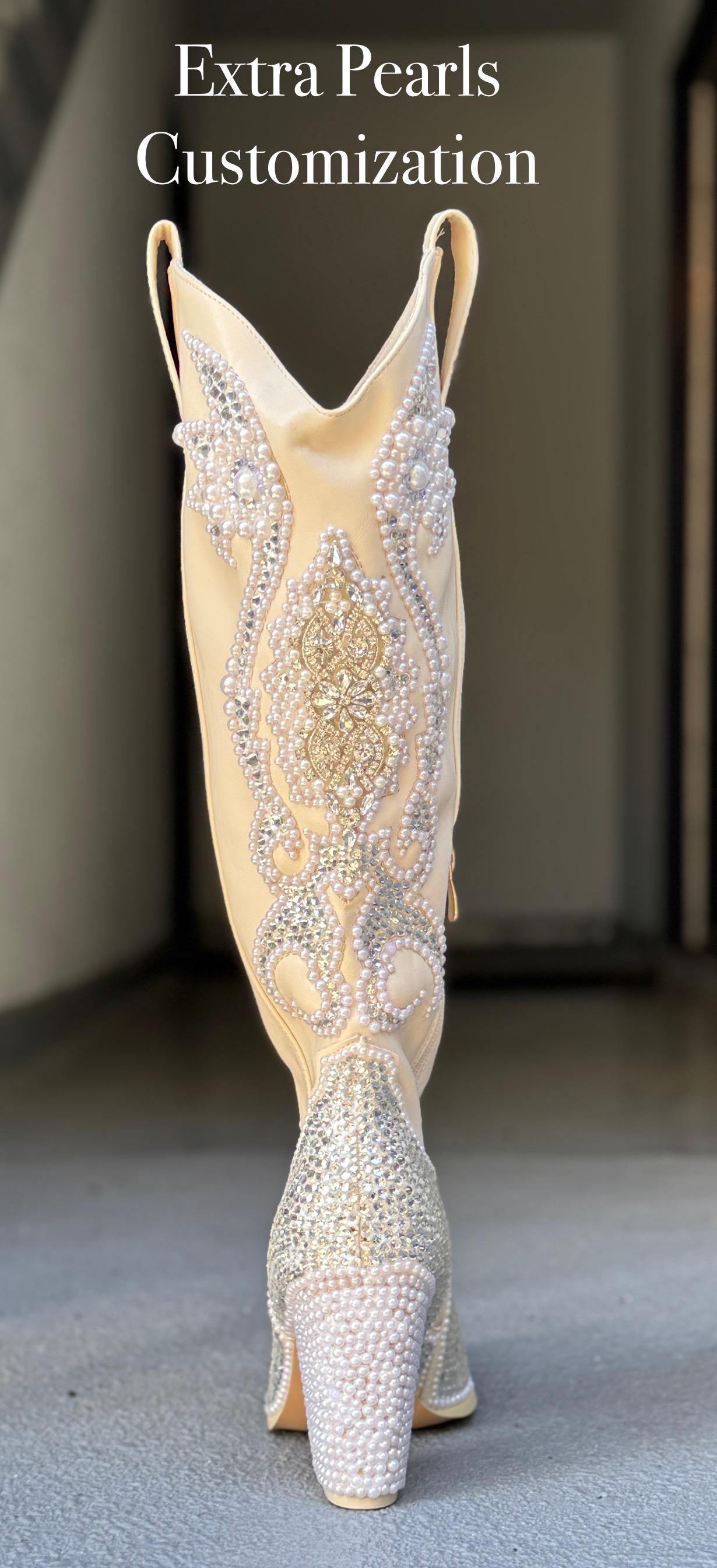 Stunning Elegant Couture Fine Handcrafted Pearls Rhinestones Cowboy West… Buy Women Fancy Western Frocks Maxi Style & Breathable  main image 2