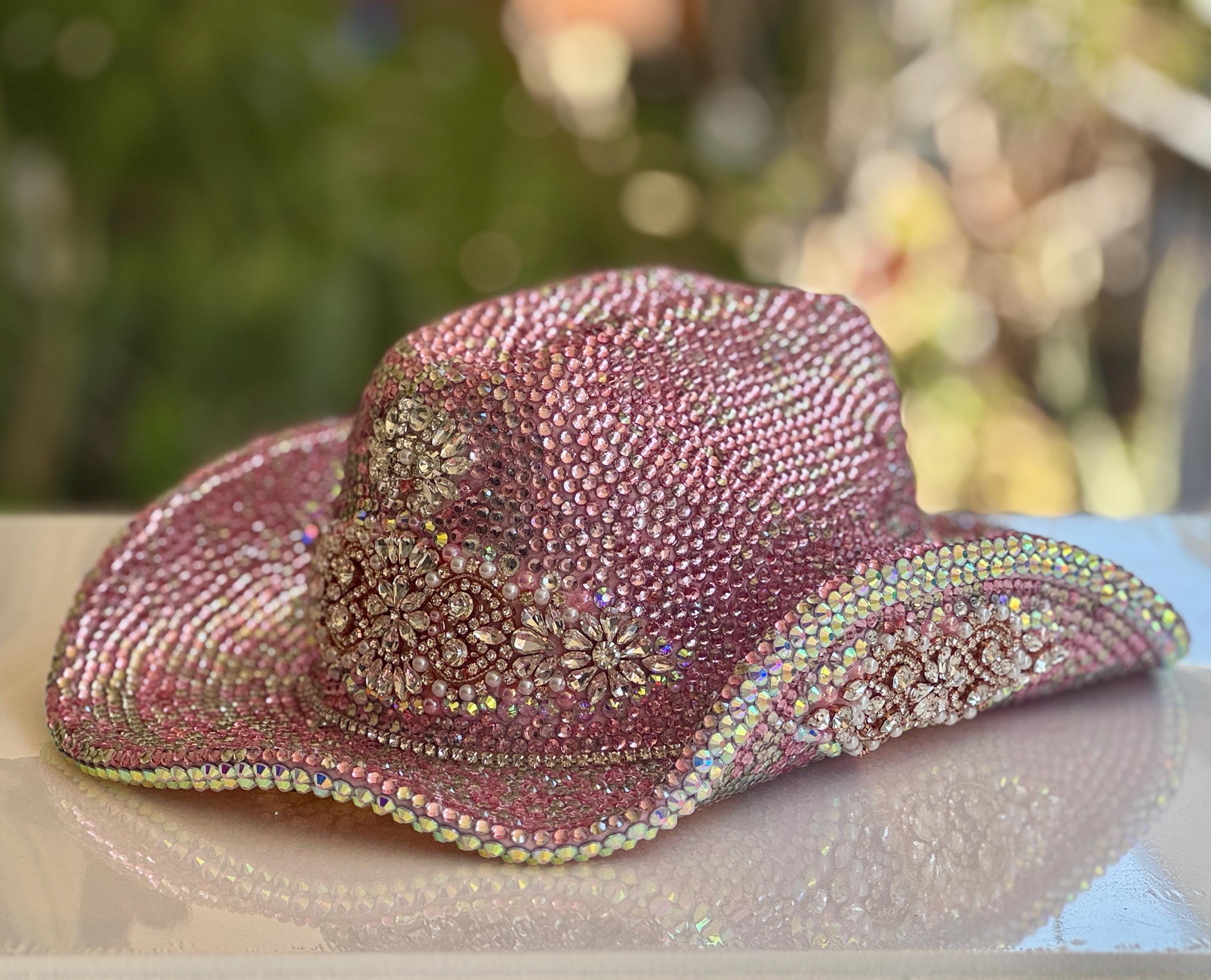 Juicy couture pink rhinestone cowboy hat Juicy Couture Rhinestone Logo Cherry Peach | Mercari main image 3