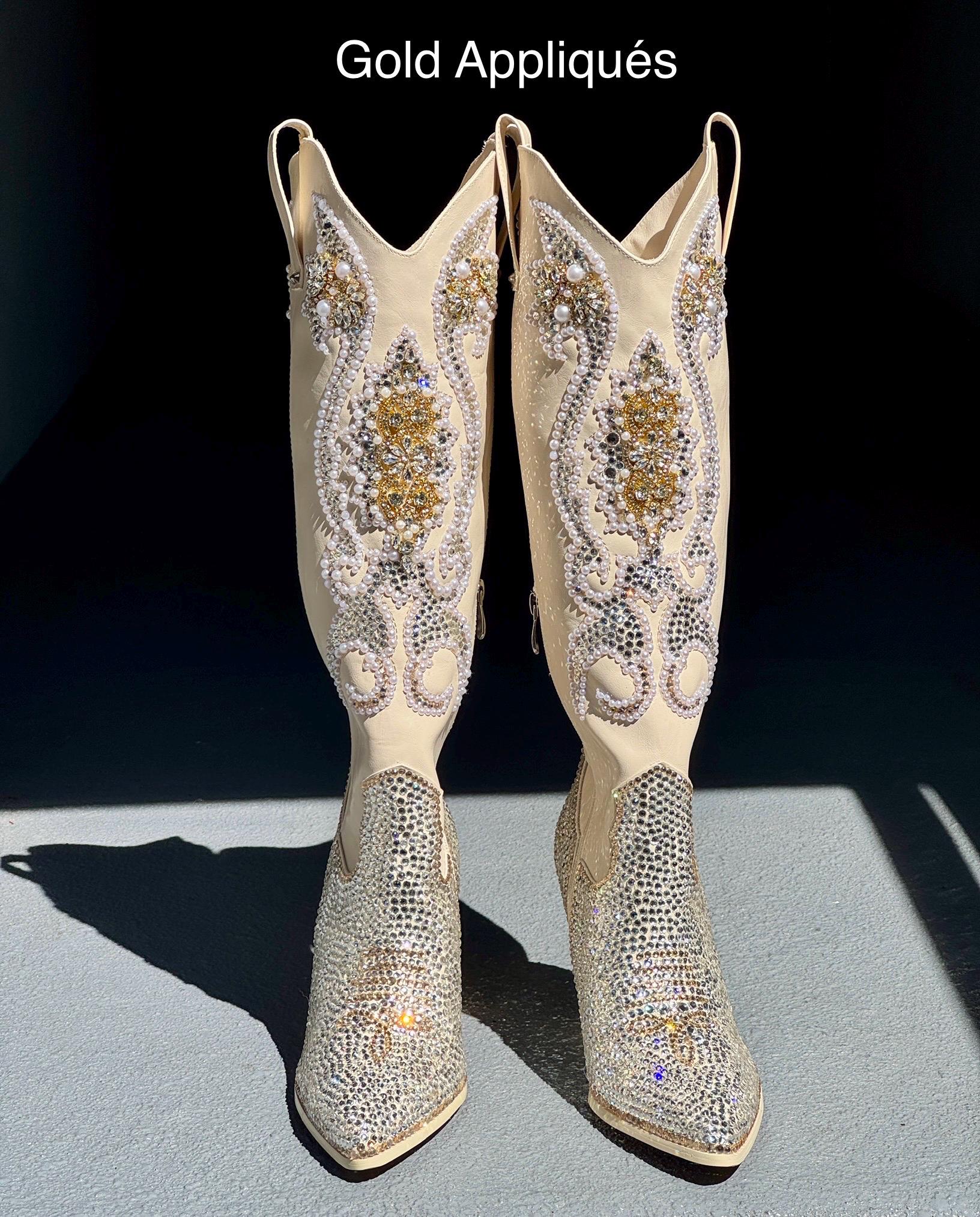 Exquisite Gold Handcrafted Couture Jeweled Lace Women\'s Cowboy Western H… Faire - The Online Wholesale Marketplace & Store main image 3